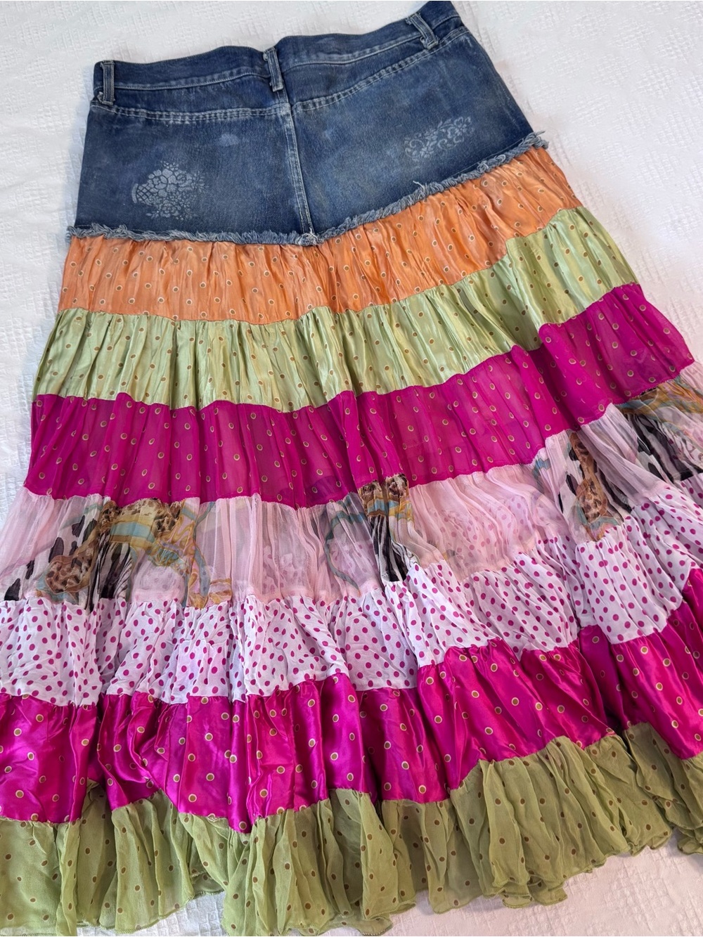 Y2K Lizzie McGuire Style Tiered Maxi Skirt - Picture 5 of 7